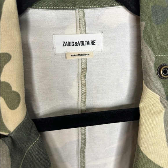 ZADIG & VOLTAIRE Camo Button Front Cargo Jacket Size Small - Picture 4 of 14